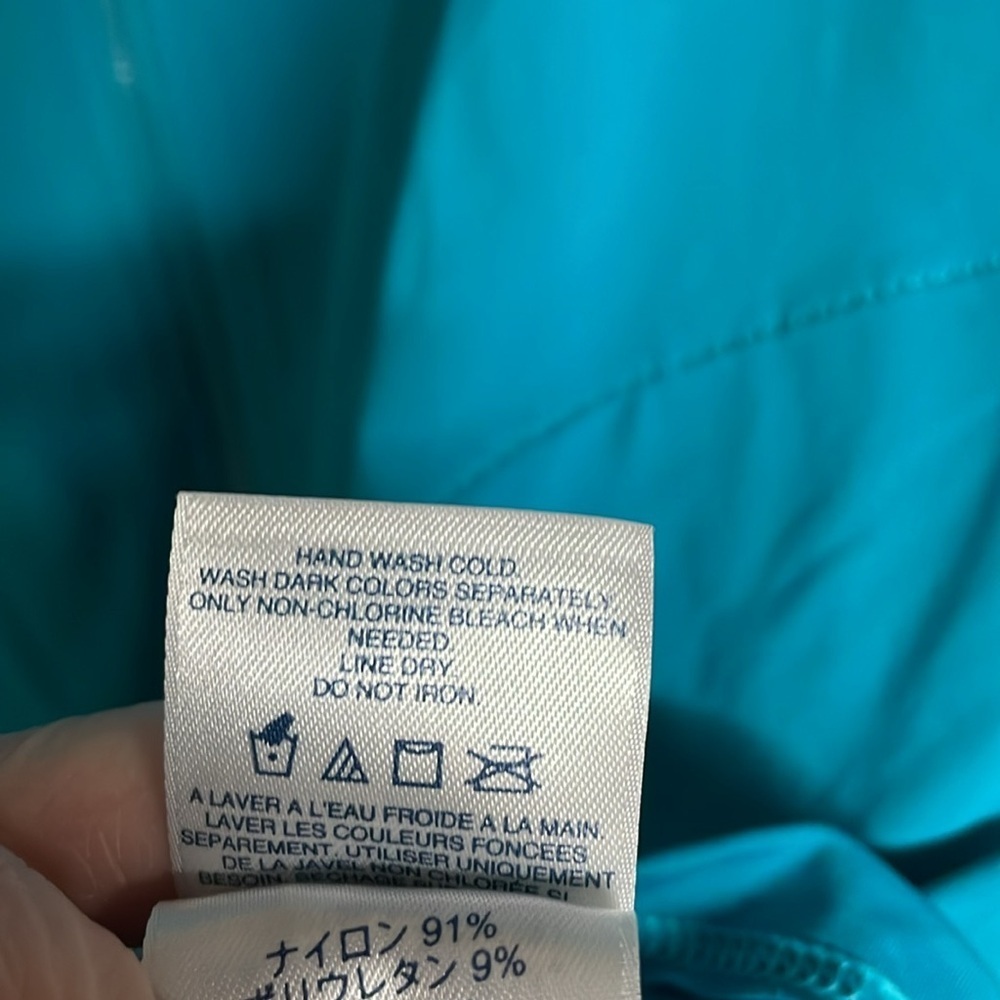 Lands’ End size 1X Vibrant Blue/Teal Full-Zip Lightweight Jacket With Pockets - Picture 6 of 7